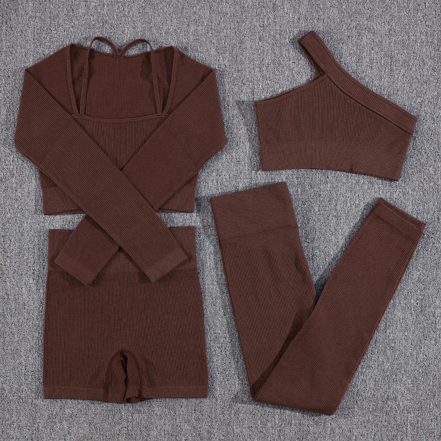 1/2/3/4/5PCS Gym Leggings Women Pants Sets Thread Sexy Sport Autumn T-Shirt Sets Seamless Outdoors Activewear Suit Tank Top