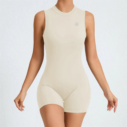 Allure The Brand Women Backless Romper ATB High Support Backless Sport Jumpsuit Hollow Gym Bodycon Short Jumpsuit Playsuit Women