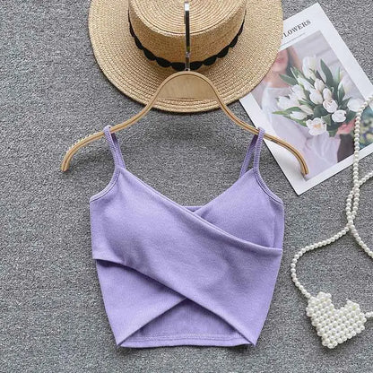  Irregular Casual Sport Camisole Women Strap Design Solid Fashion 2025 Y2K Elegant Ladies Chic Slim Tank Tops