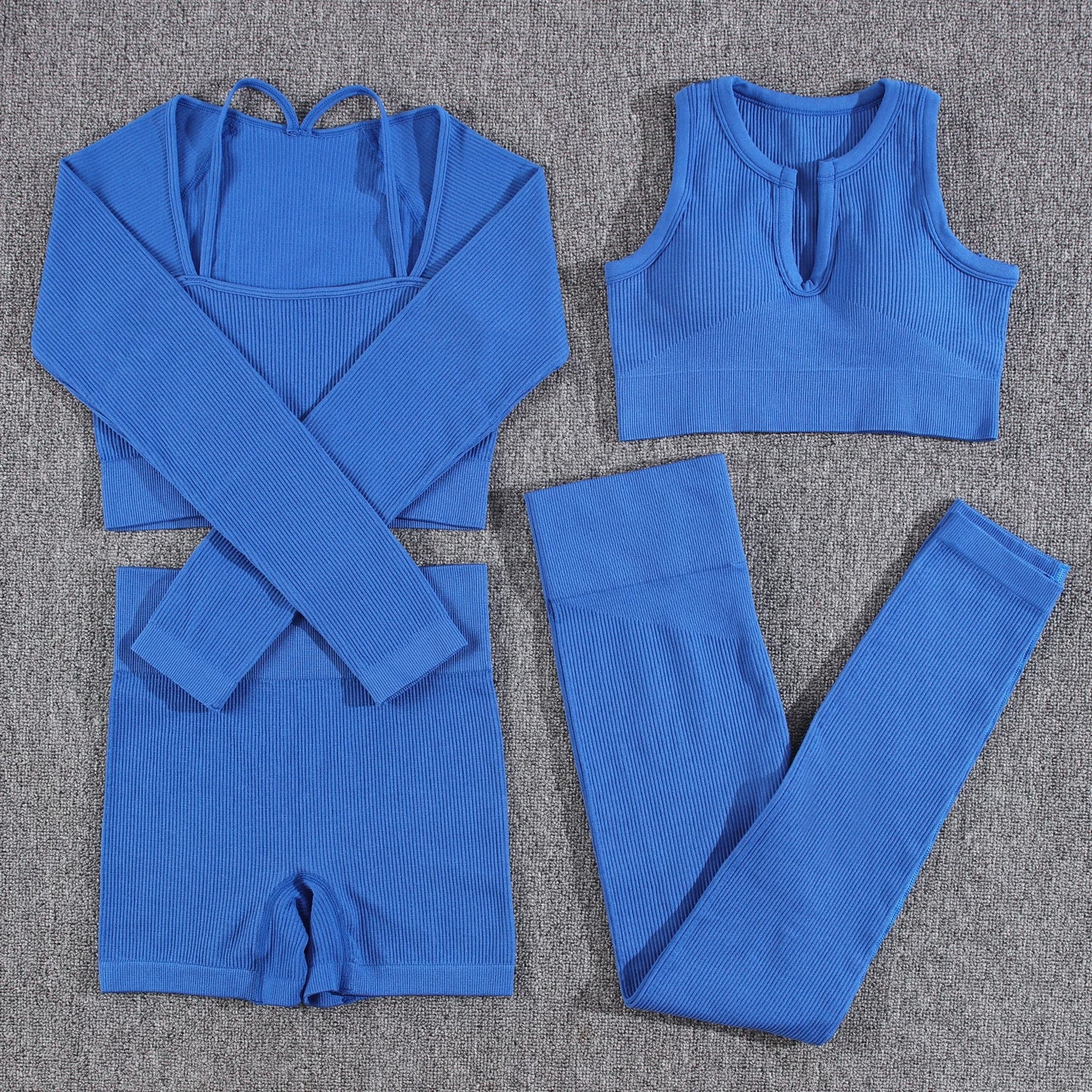 1/2/3/4/5PCS Gym Leggings Women Pants Sets Thread Sexy Sport Autumn  T-Shirt Sets Seamless Outdoors Activewear Suit Tank Top