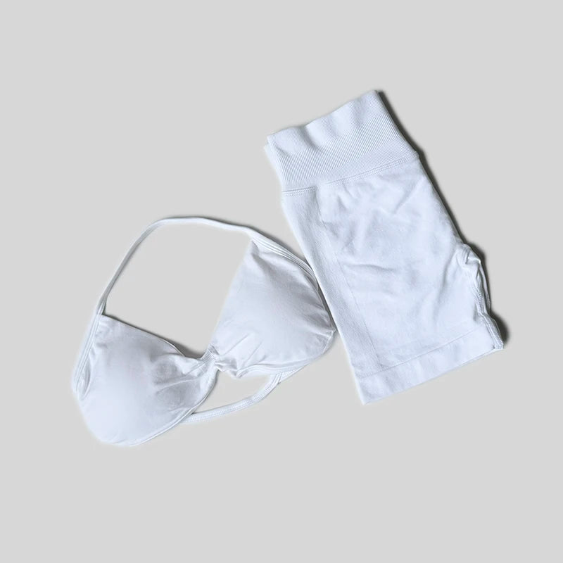 Impact Gym Set Women 2 Piece Sets Halter Neck Tank Tops High Waist Scrunch Seamless Shorts Sport Suit Sportswear Workout Set