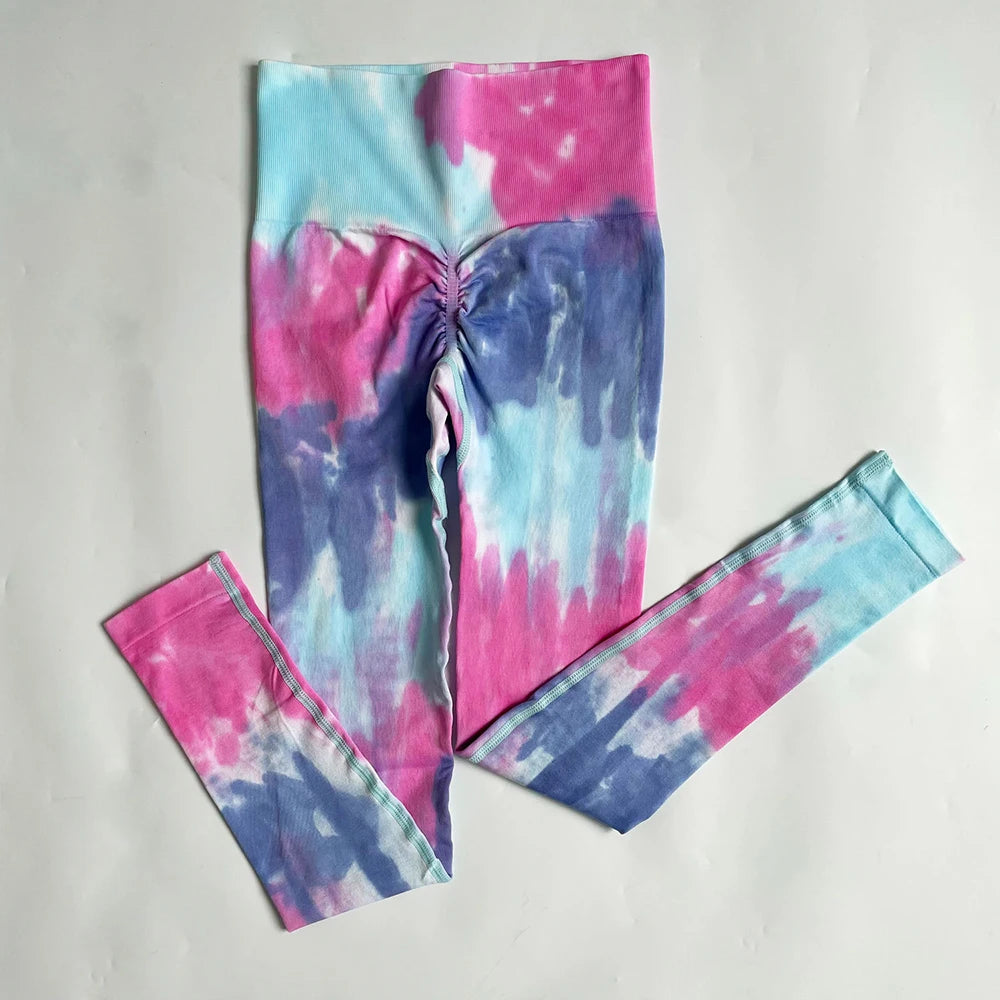 2023 New Tie Dye Yoga Pants Sport Leggings Women Seamless High Waist Push Up Woman Tights Fitness Workout Leggins Gym Clothing