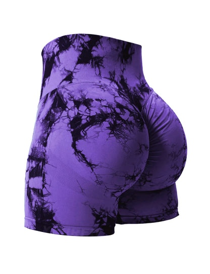 Butt Lifting Tie Dye Summer Shorts Woman High Waist Stretch Sport Shorts Outdoors Summer Outdoors Shorts Woman