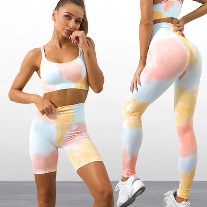 2023 New Tie Dye Yoga Pants Sport Leggings Women Seamless High Waist Push Up Woman Tights Fitness Workout Leggins Gym Clothing