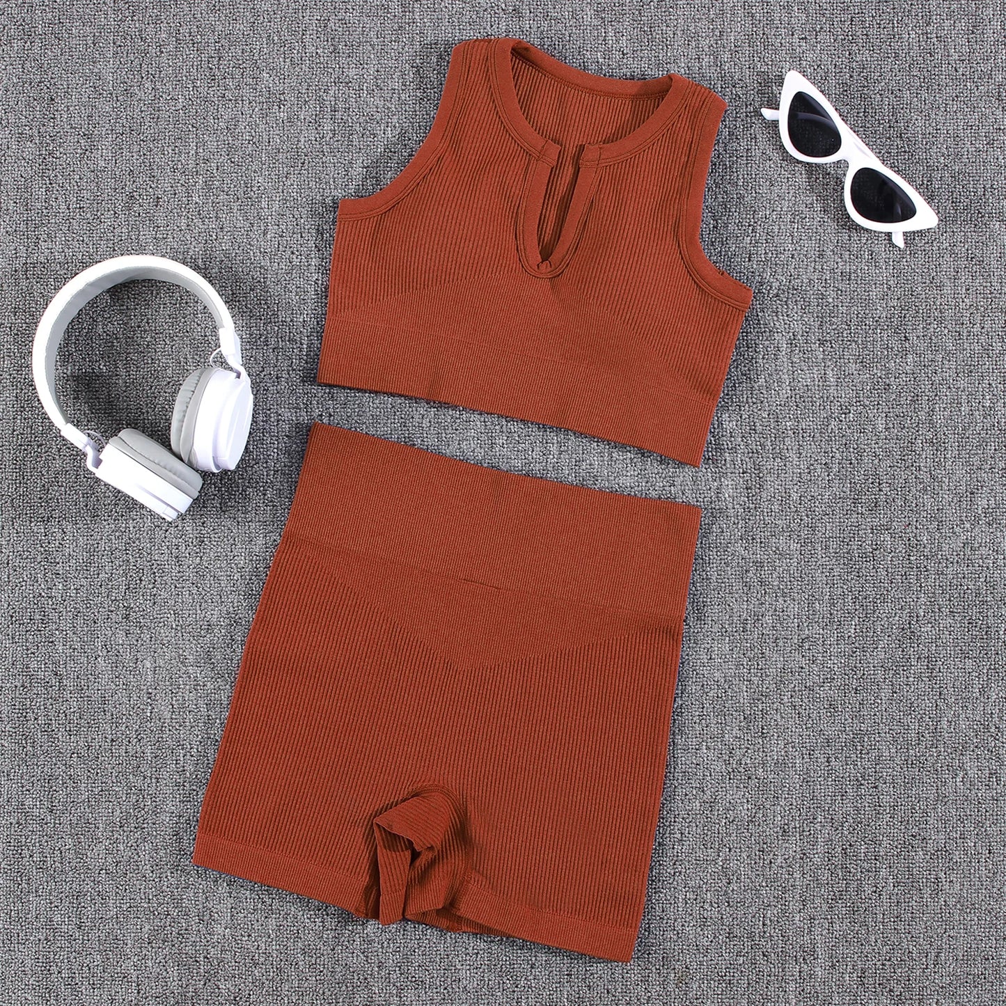 1/2/3/4/5PCS Gym Leggings Women Pants Sets Thread Sexy Sport Autumn  T-Shirt Sets Seamless Outdoors Activewear Suit Tank Top