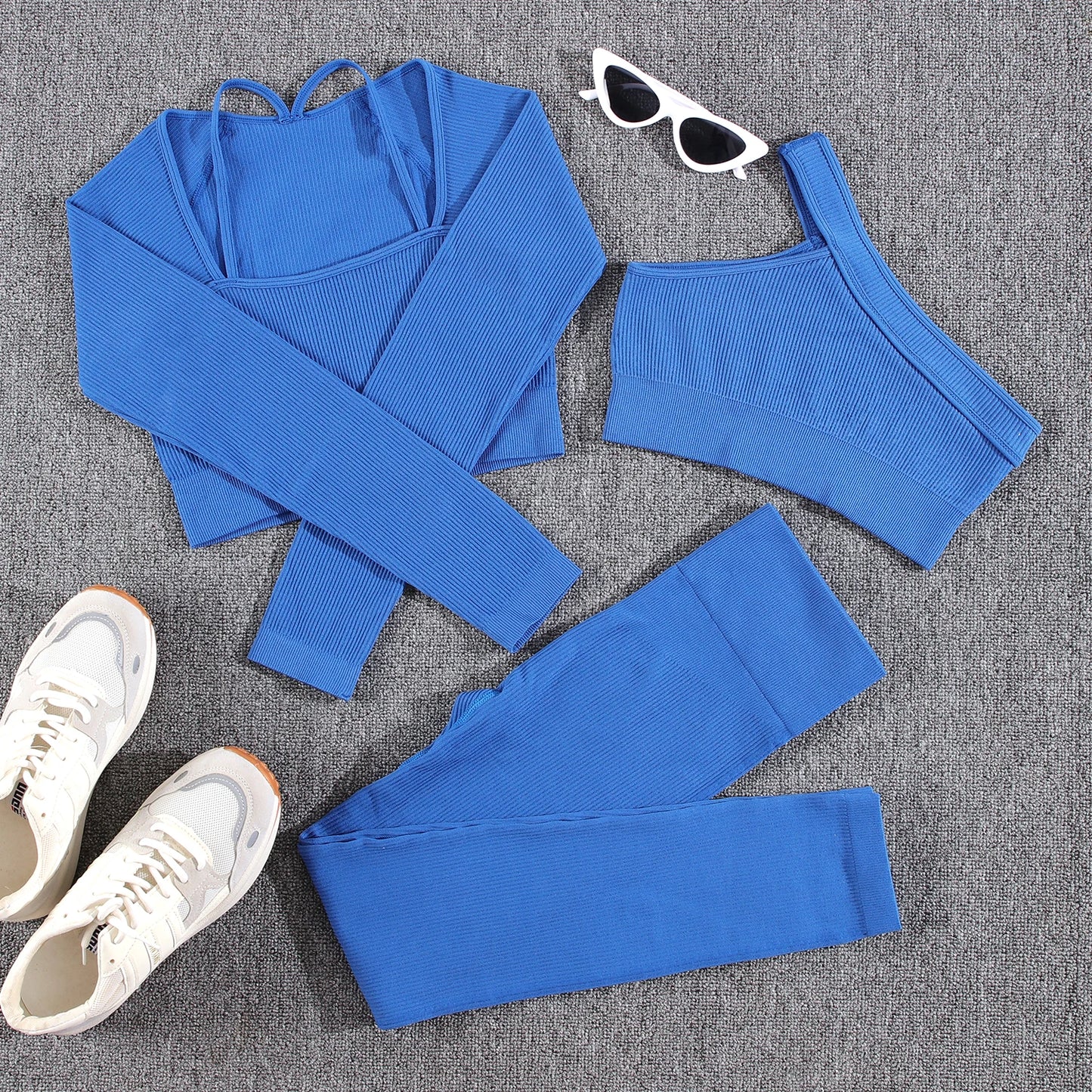 1/2/3/4/5PCS Gym Leggings Women Pants Sets Thread Sexy Sport Autumn  T-Shirt Sets Seamless Outdoors Activewear Suit Tank Top