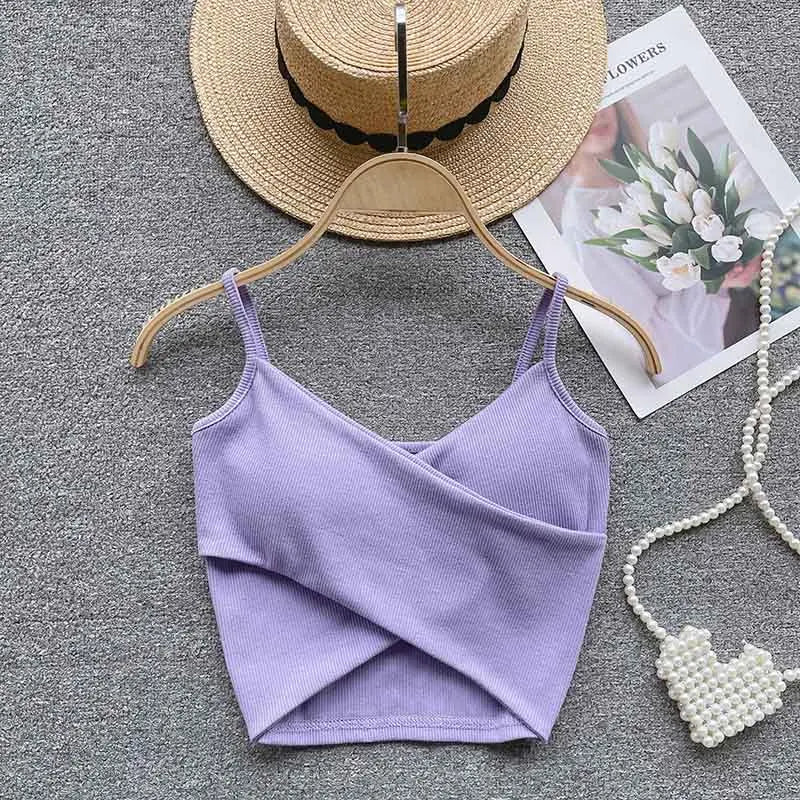  Irregular Casual Sport Camisole Women Strap Design Solid Fashion 2025 Y2K Elegant Ladies Chic Slim Tank Tops