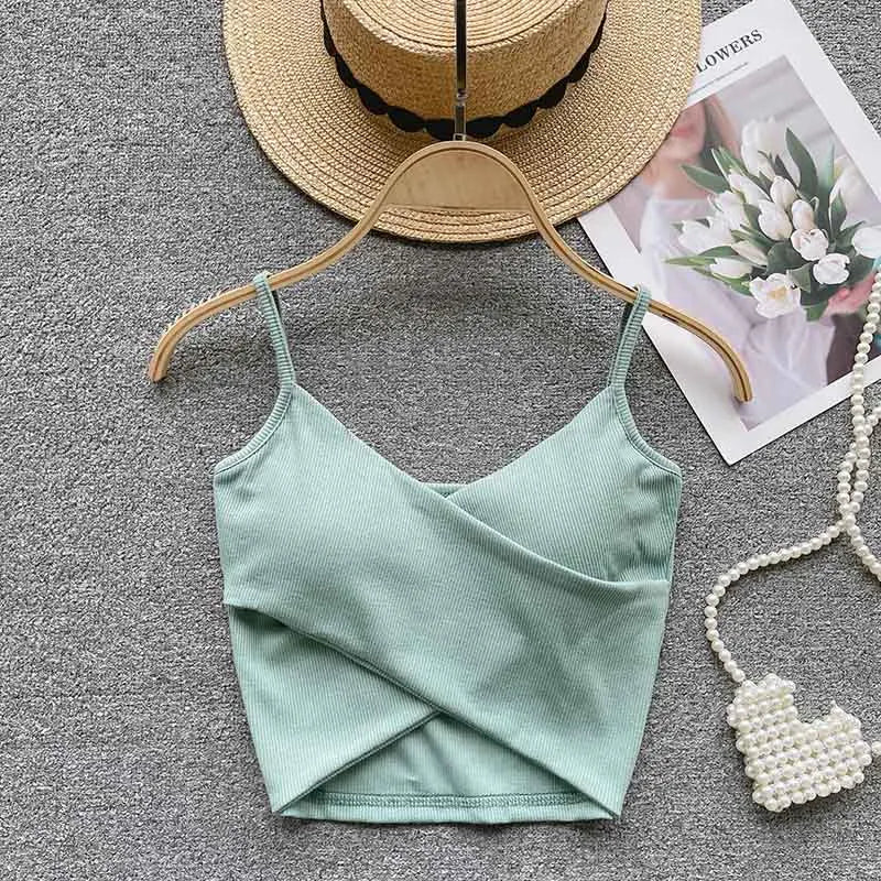  Irregular Casual Sport Camisole Women Strap Design Solid Fashion 2025 Y2K Elegant Ladies Chic Slim Tank Tops