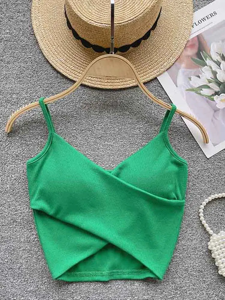  Irregular Casual Sport Camisole Women Strap Design Solid Fashion 2025 Y2K Elegant Ladies Chic Slim Tank Tops