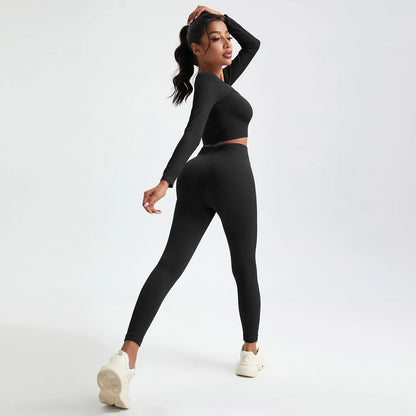 1/2/3/4/5PCS Gym Leggings Women Pants Sets Thread Sexy Sport Autumn  T-Shirt Sets Seamless Outdoors Activewear Suit Tank Top