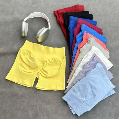 2 Pieces Impact Sports Set Women Backless Tank Yoga Tops High Waist Scrunch Seamless Shorts Sport Gym Set Sportswear Workout Set