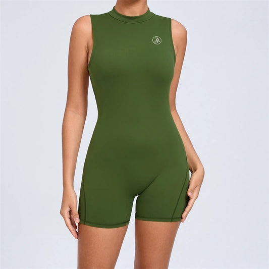 Allure The Brand Women Backless Romper ATB High Support Backless Sport Jumpsuit Hollow Gym Bodycon Short Jumpsuit Playsuit Women