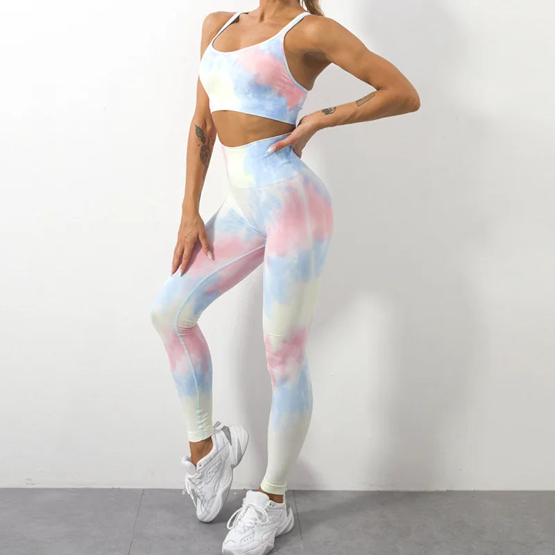 2023 New Tie Dye Yoga Pants Sport Leggings Women Seamless High Waist Push Up Woman Tights Fitness Workout Leggins Gym Clothing