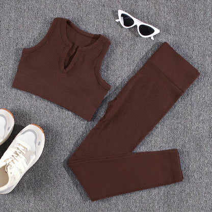 1/2/3/4/5PCS Gym Leggings Women Pants Sets Thread Sexy Sport Autumn  T-Shirt Sets Seamless Outdoors Activewear Suit Tank Top