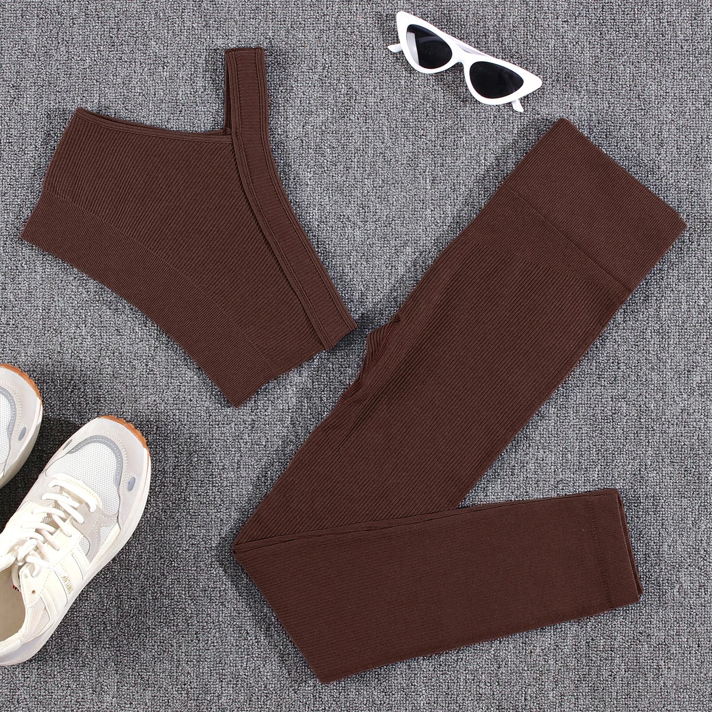 1/2/3/4/5PCS Gym Leggings Women Pants Sets Thread Sexy Sport Autumn  T-Shirt Sets Seamless Outdoors Activewear Suit Tank Top