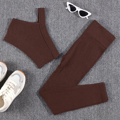 1/2/3/4/5PCS Gym Leggings Women Pants Sets Thread Sexy Sport Autumn  T-Shirt Sets Seamless Outdoors Activewear Suit Tank Top