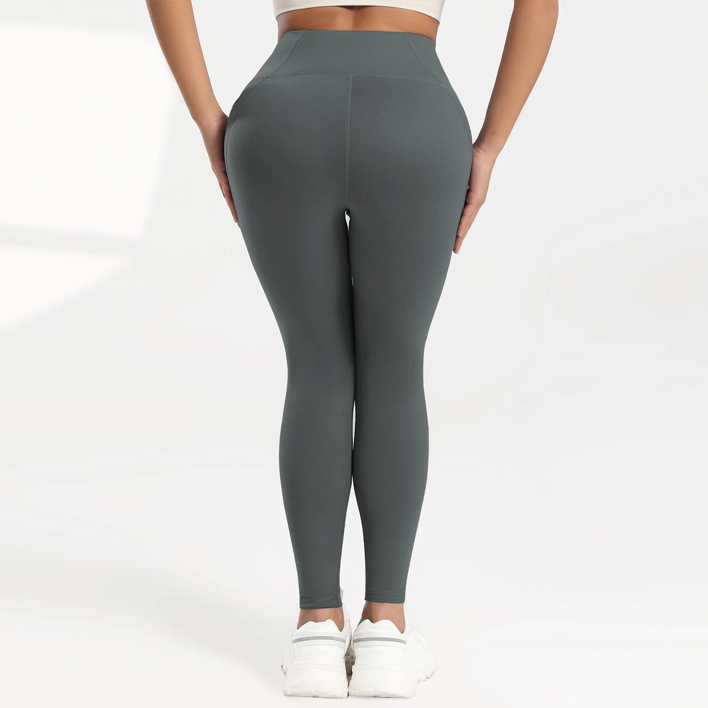 Solid Color Back Waist Pocket High Waist Fitness Yoga Legging soft Women Sport Pant Tight Butter Athletic Gym Ankle-Length Pants