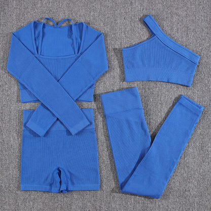 1/2/3/4/5PCS Gym Leggings Women Pants Sets Thread Sexy Sport Autumn  T-Shirt Sets Seamless Outdoors Activewear Suit Tank Top