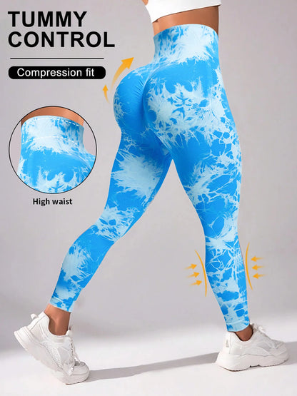 Tie Dye Yoga Pants Sport Leggings Women Seamless High Waist Push Up Woman Tights Fitness Workout Leggings Gym Clothing
