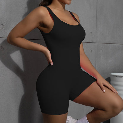 Women Sexy Jumpsuits Sleeveless Sport Yoga One Piece Shorts Female Fitness Gym Bodysuit Summer Sportswear Fashion Jumpsuit