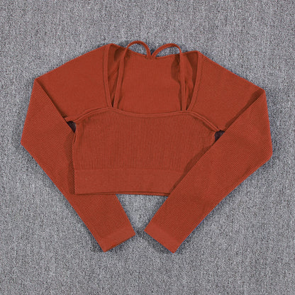 1/2/3/4/5PCS Gym Leggings Women Pants Sets Thread Sexy Sport Autumn  T-Shirt Sets Seamless Outdoors Activewear Suit Tank Top