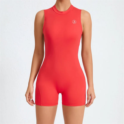 Allure The Brand Women Backless Romper ATB High Support Backless Sport Jumpsuit Hollow Gym Bodycon Short Jumpsuit Playsuit Women