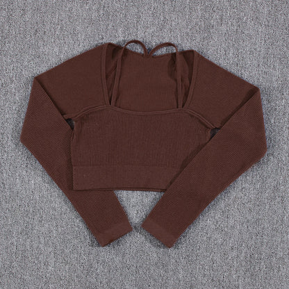 1/2/3/4/5PCS Gym Leggings Women Pants Sets Thread Sexy Sport Autumn  T-Shirt Sets Seamless Outdoors Activewear Suit Tank Top