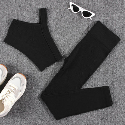 1/2/3/4/5PCS Gym Leggings Women Pants Sets Thread Sexy Sport Autumn  T-Shirt Sets Seamless Outdoors Activewear Suit Tank Top