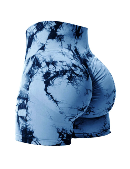 Butt Lifting Tie Dye Summer Shorts Woman High Waist Stretch Sport Shorts Outdoors Summer Outdoors Shorts Woman