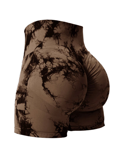 Butt Lifting Tie Dye Summer Shorts Woman High Waist Stretch Sport Shorts Outdoors Summer Outdoors Shorts Woman