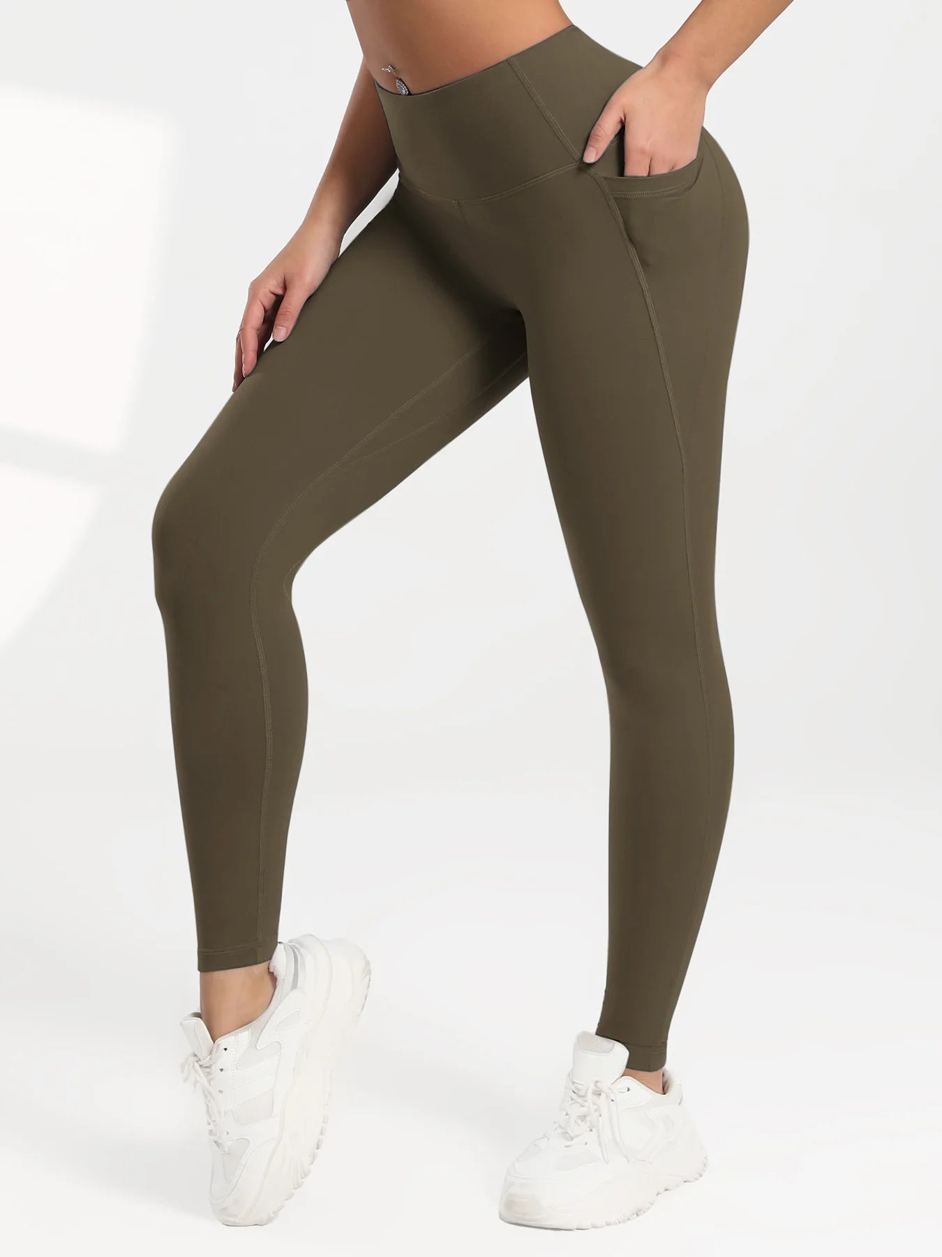 Solid Color Back Waist Pocket High Waist Fitness Yoga Legging soft Women Sport Pant Tight Butter Athletic Gym Ankle-Length Pants